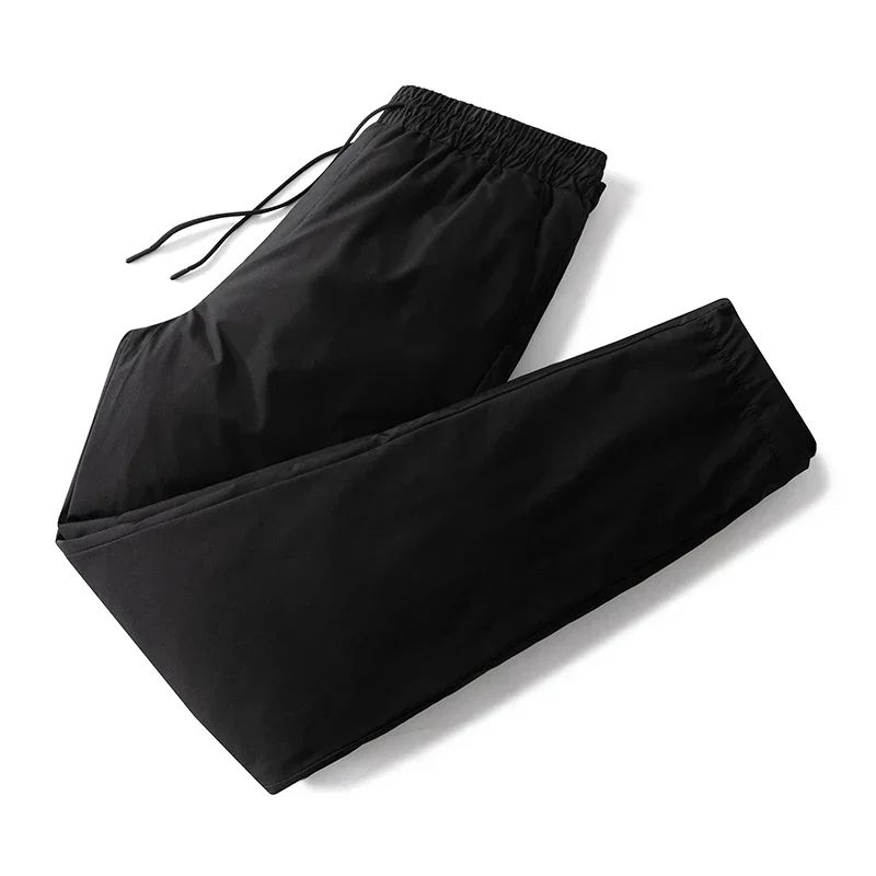 Winter Men's Plus Size Down Pants Simple Comfortable Solid Color White Duck Down Warm Casual Pants Outdoor Skiing Men's Clothing - Image 3