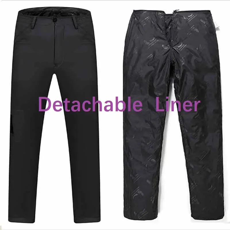 Men's Winter Pants Detachable Liner Down Padded Business Pants Men Warm White Duck Down Padded Trousers Casual Black PT-139 - Image 3