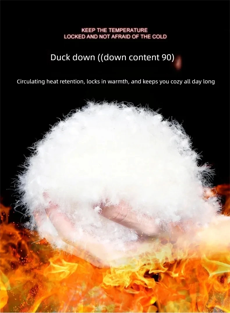 Unisex Warm Over-Trousers Men's Casual Pants Workwear Overalls New National Standard 90% White Duck Down Three-Way Protectio - Image 5