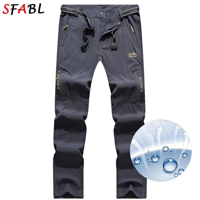 SFABL 5XL Summer Quick Dry Hiking Pants Men Stretch Waterproof Tactical Pants Zipper Pockets Trousers Lightweight Fishing Pants - Image 3