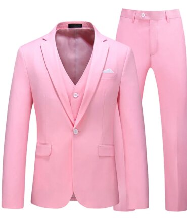 24 Color Men 3-Piece Sets, Business/Wedding/Party Dress Suits, Fashion Slim Men's Suits, Asian Size M-6XL