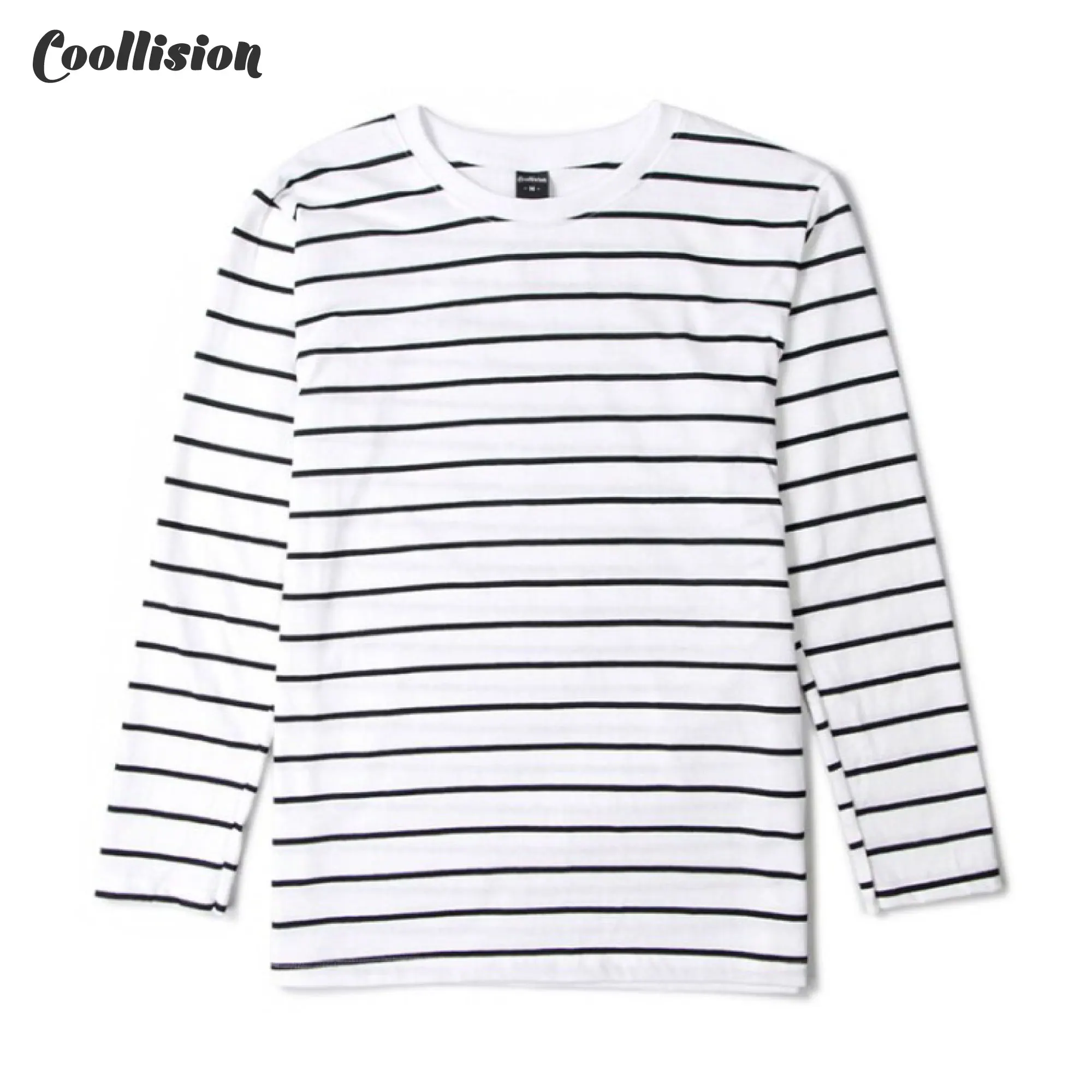 Black white striped UNISEX long sleeved T-shirt Fashion Autumn t shirt for man Cotton elasticity T-shirt Casual y2k men clothing - Image 2