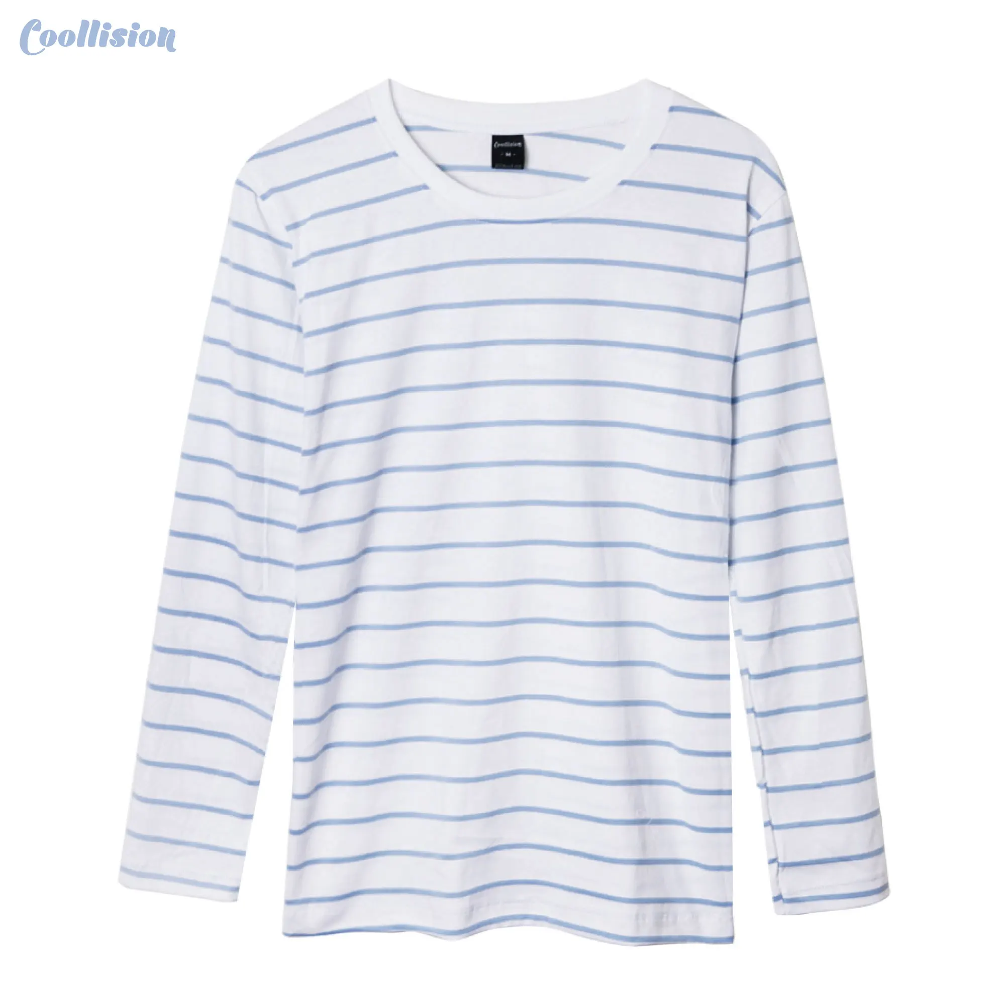 Black white striped UNISEX long sleeved T-shirt Fashion Autumn t shirt for man Cotton elasticity T-shirt Casual y2k men clothing - Image 3