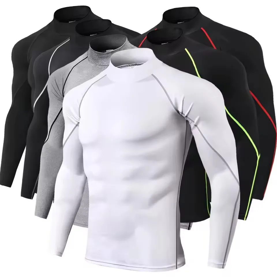 Men Compression Long Sleeve T Shirt Sportswear Male Skinny Tshirt Elastic Track Tracksuit Clothing Gyms Fitness T-shirt For Men