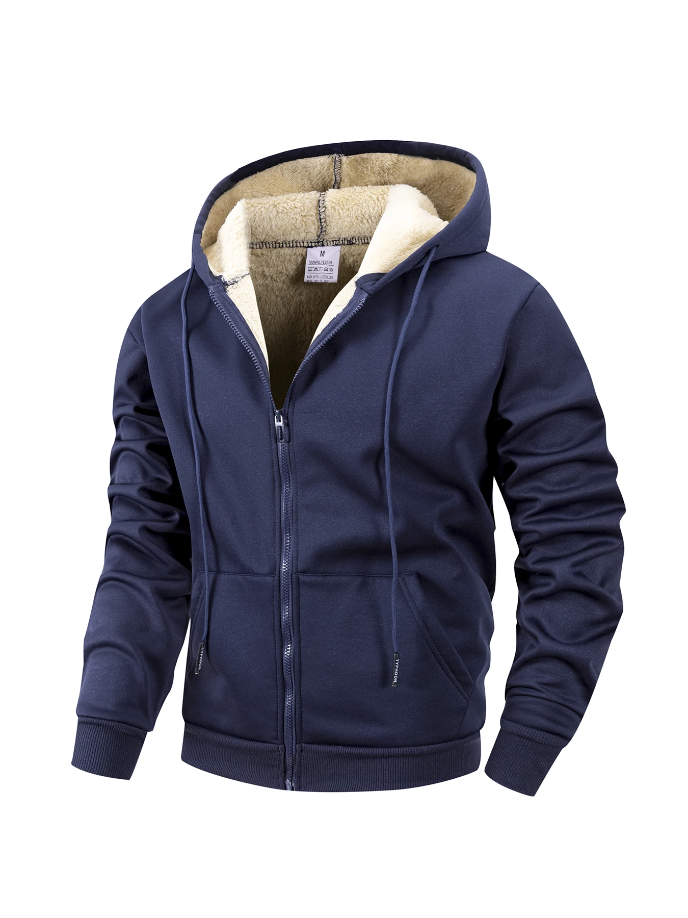 Winter Men's Zipper Jacket Fleece Warm Windproof Hoodies Heavyweight Cardigan Casual Sports Long Sleeve Sweatshirts Hooded Coat - Image 3