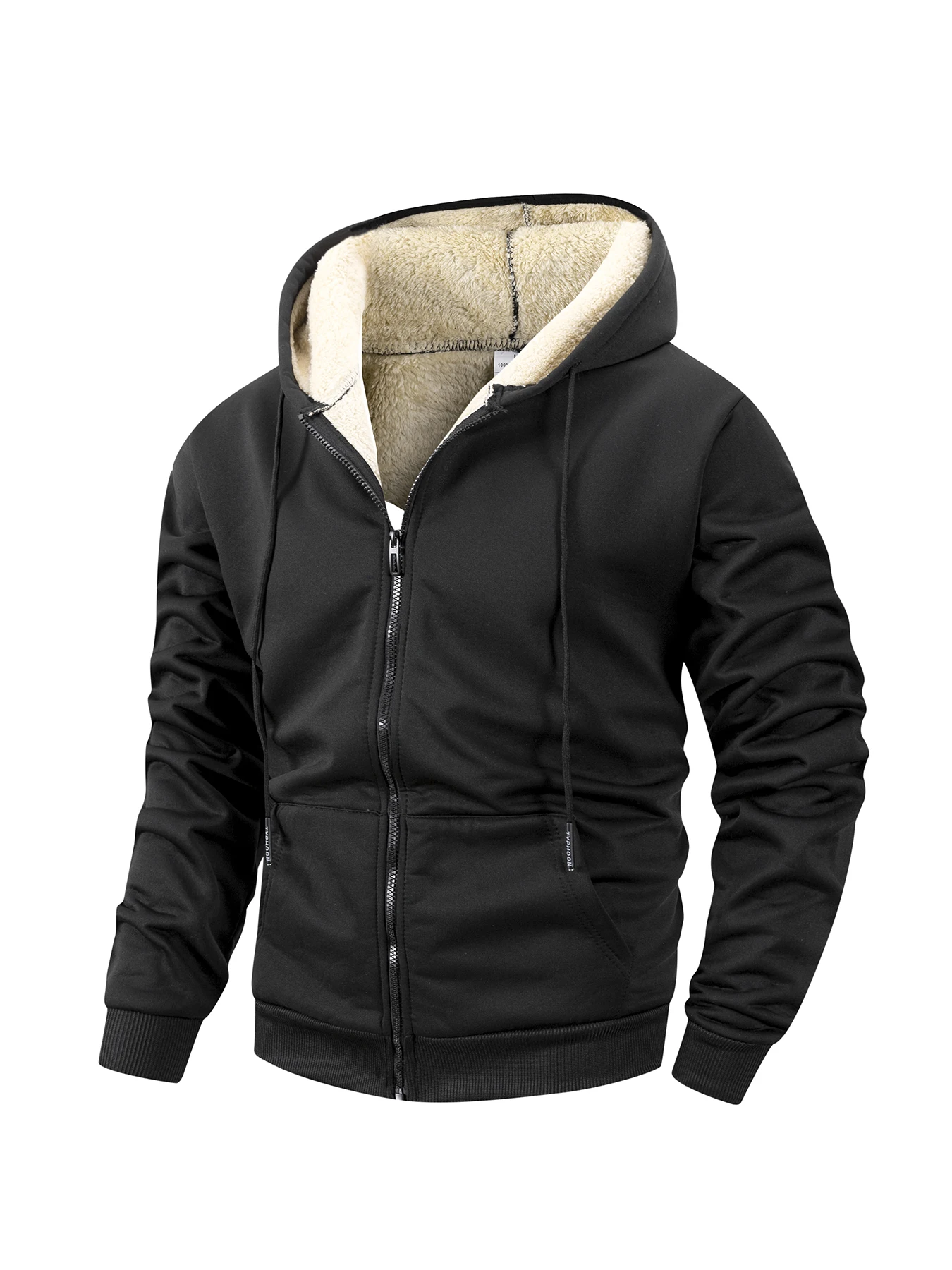 Winter Men's Zipper Jacket Fleece Warm Windproof Hoodies Heavyweight Cardigan Casual Sports Long Sleeve Sweatshirts Hooded Coat - Image 2
