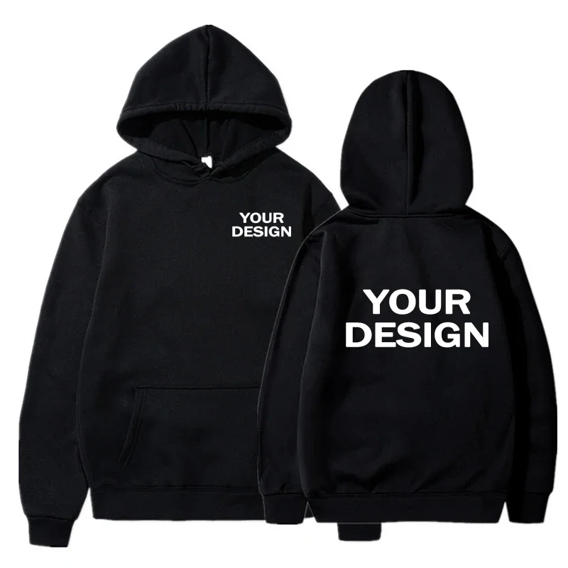 Custom Prints Men's Women's Hoodies Loose Casual Wear Solid Color Hoodies Long Sleeve Hooded Personality Streetwear Sweatshirts