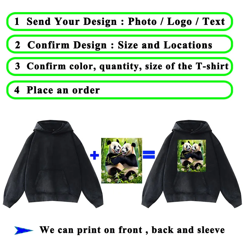 Customized Your Design Hoodies Unisex 500 GSM Heavy Weight Solid Oversize Drop Shoulder Personalized Printed Pullover Sweatshirt - Image 6