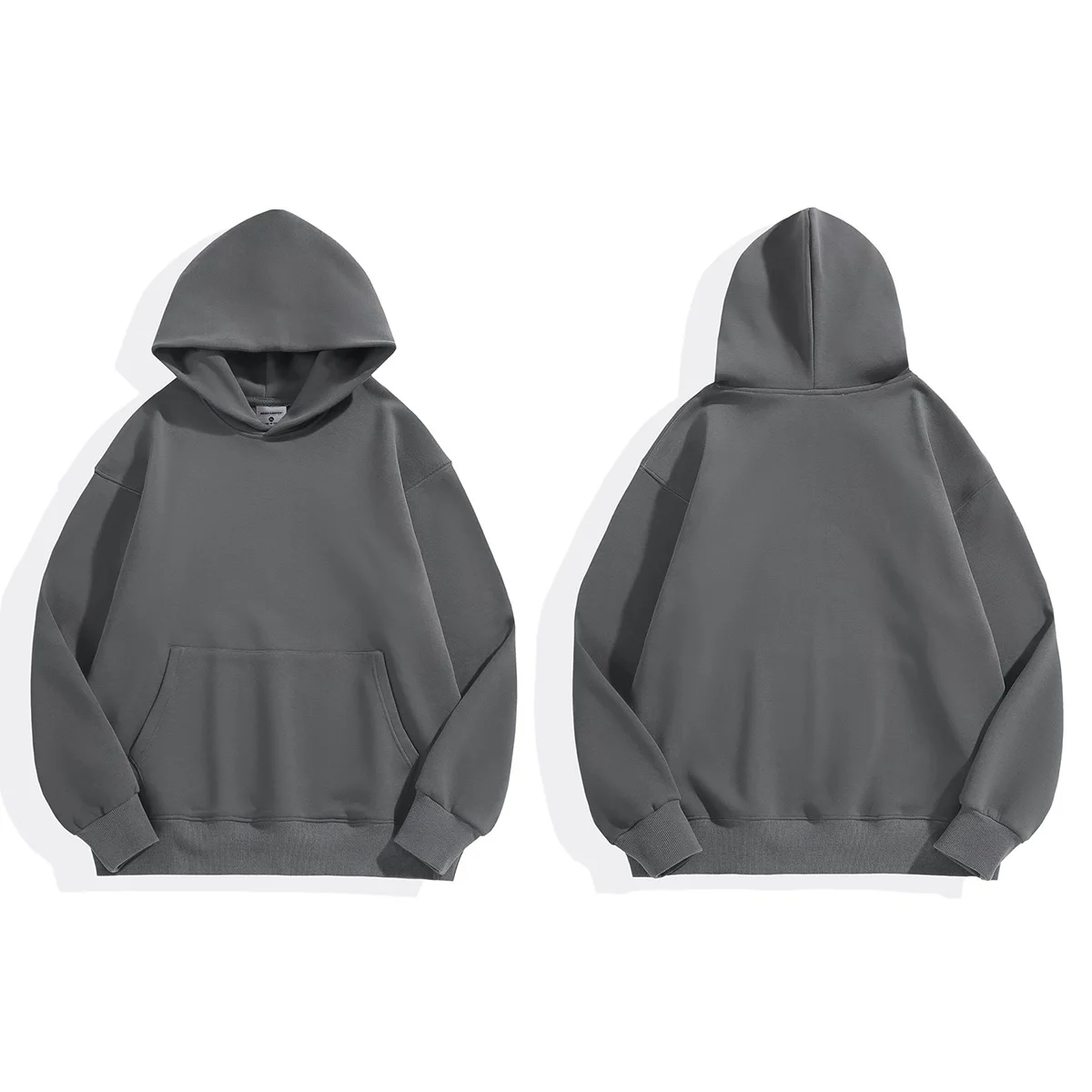 16.9oz 480gsm Heavy Weight Cotton Plus Velvet Hooded Sweater Men Thickened Tight Polar Fleece Pullover Hoodie Women Sweatshirt - Image 4