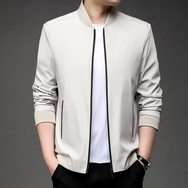 Men's High-Quality Fashion Spring Baseball Collar Business Casual Jacket Handsome Youth Coat Dad Jacket M-5XL