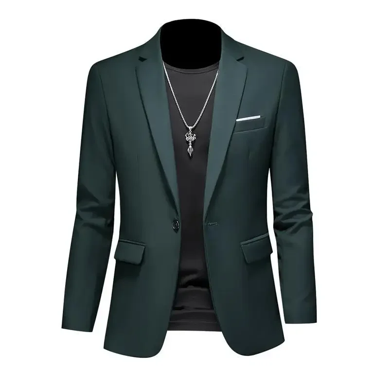 Boutique Fashion Solid Color High-end Brand Casual Business Men's Blazer Groom Wedding Gown Blazers for Men Suit Tops Jacke Coat - Image 5