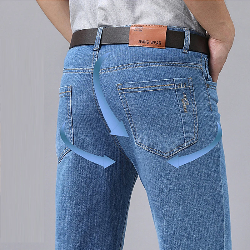 Men's Denim Jeans Thin Summer Straight Business Soft Fashion New High Quality Pants New Arrivals Dropship OL Work Trousers - Image 6