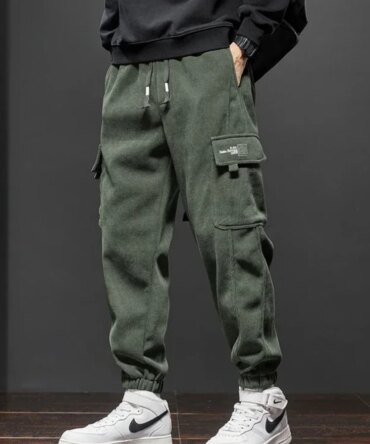 Spring Autumn New Style Elastic Waist Casual Pants for Men Stretch Straight Drawstring Harem Jogging Sports Long Pants Male