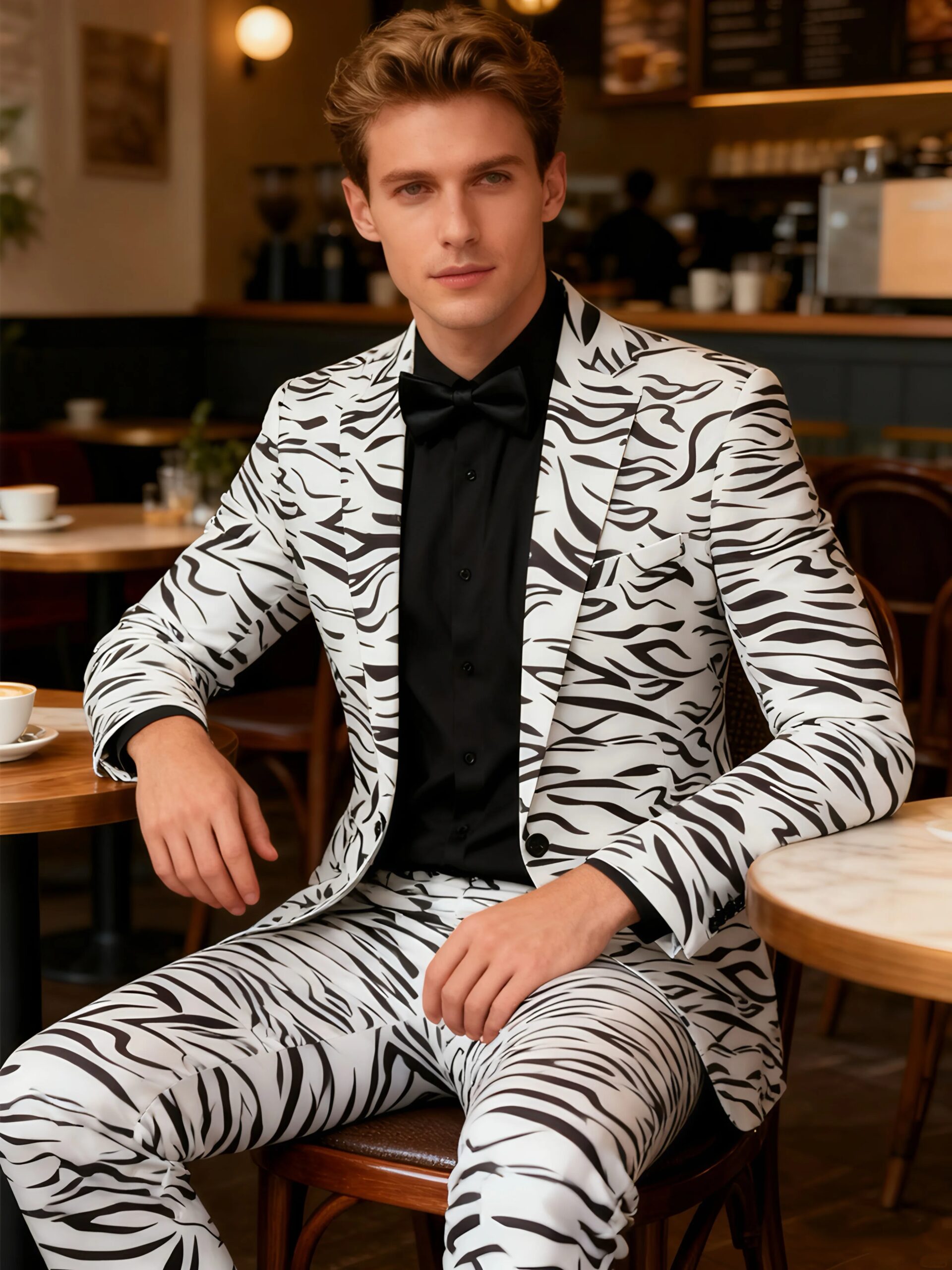 Men's 2 Piece Suit Slim Fit One Button Slim Fit Suit Mens Luxurious Party Dinner Jacket Pants - Image 2