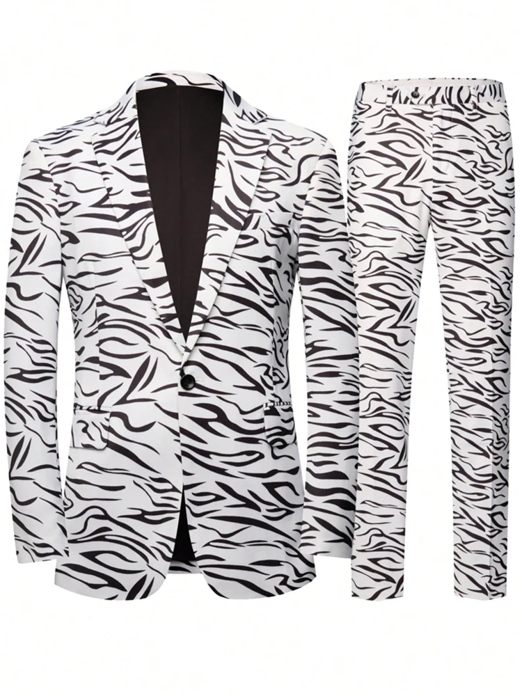 Men's 2 Piece Suit Slim Fit One Button Slim Fit Suit Mens Luxurious Party Dinner Jacket Pants - Image 4