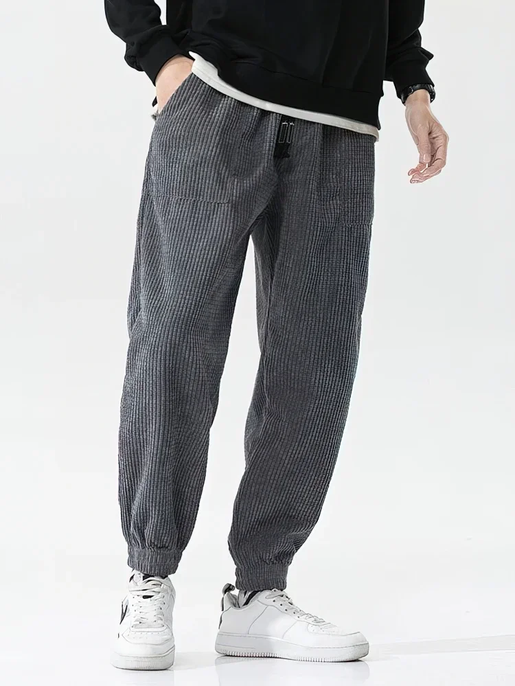 Baggy Corduroy Jogger Pants Men Tech Fleece Sweatpants Man Autumn Winter Casual Harem Pants Male Sport Thermal Trousers - Image 6