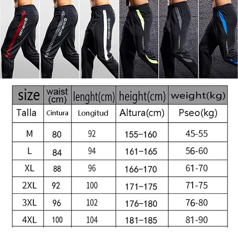 Men Sport Pants Running Pants With Zipper Pockets Soccer Training Jogging Sports Trousers Fitness Football Leggings Sweatpants - Image 3