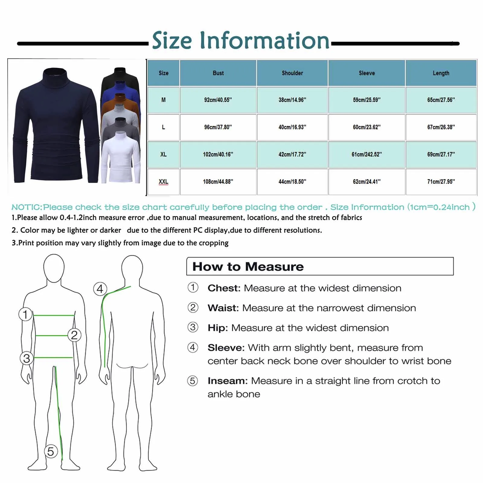 Basic Bottoming Plain T-Shirt Fashion Men'S Casual Slim Fit Basic Turtleneck High Collar Pullover Male Autumn Spring Thin Tops - Image 6