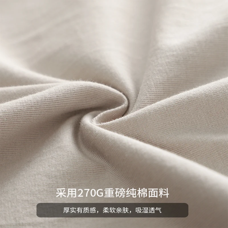 Dukeen 270G Heavyweight Half-Turtleneck Long-Sleeve T Shirts for Men Autumn 100% Cotton Solid Color Undershirt Men's Clothing - Image 5