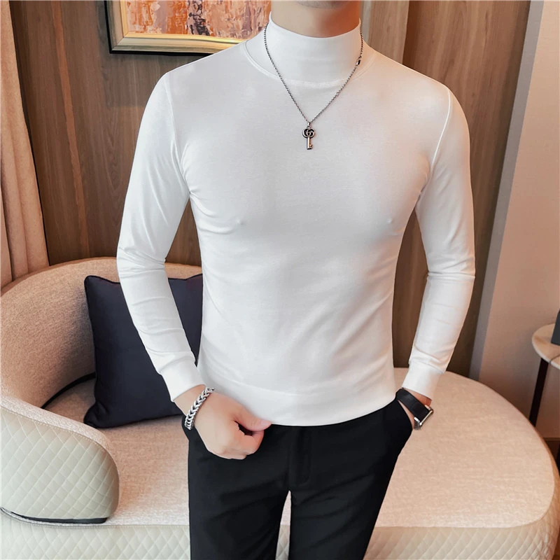 Men's T Shirts Autumn Winter New Turtleneck Long Sleeve T-Shirts For Men Clothing 2025 Slim Fit Casual Basic Tee Shirt Homme 4XL - Image 4