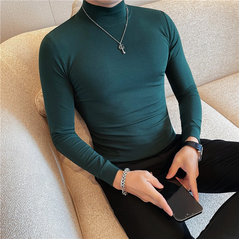 Men's T Shirts Autumn Winter New Turtleneck Long Sleeve T-Shirts For Men Clothing 2025 Slim Fit Casual Basic Tee Shirt Homme 4XL - Image 5
