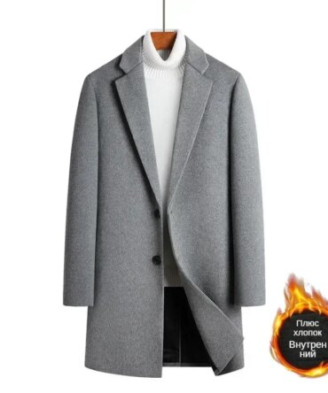 Wool content 51% winter men's woolen coat medium and long thickened woolen coat men's trench coat cross-border special supply