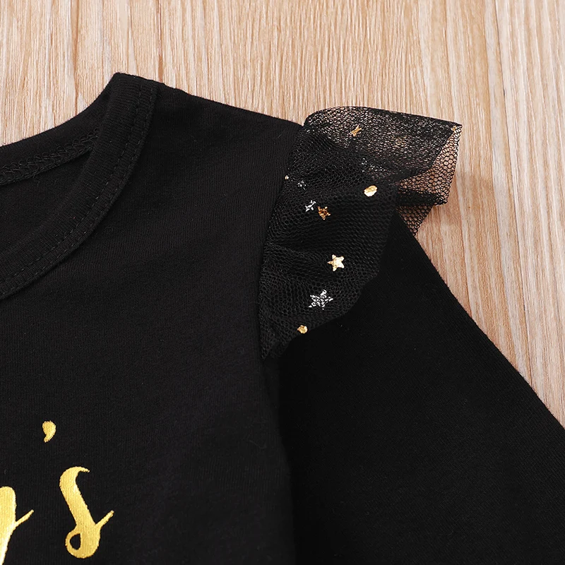 Baby Girl Dress 3-24 Months Toddler Clothing Letter Print Long Sleeve Mesh Dress Newborn Baby Girl Outfit Princess Dress - Image 3