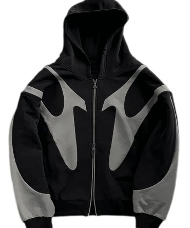 Zip Up Trendy Hoodies for Men Casual Overszie Y2K Hip Hop Streetwear Harajuku Jacket