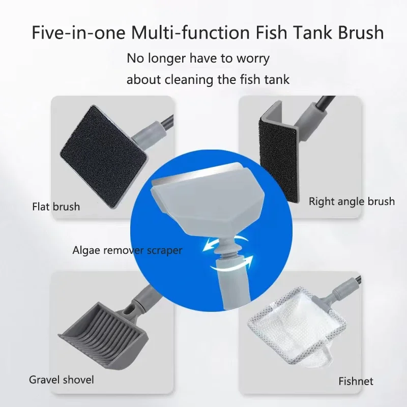 Aquarium Fish Tanks Cleaning Tools Kit Algae Tank Cleaner Set Aquarium Cleaner Fish Tank Net Scraper Sponge accessories - Image 6