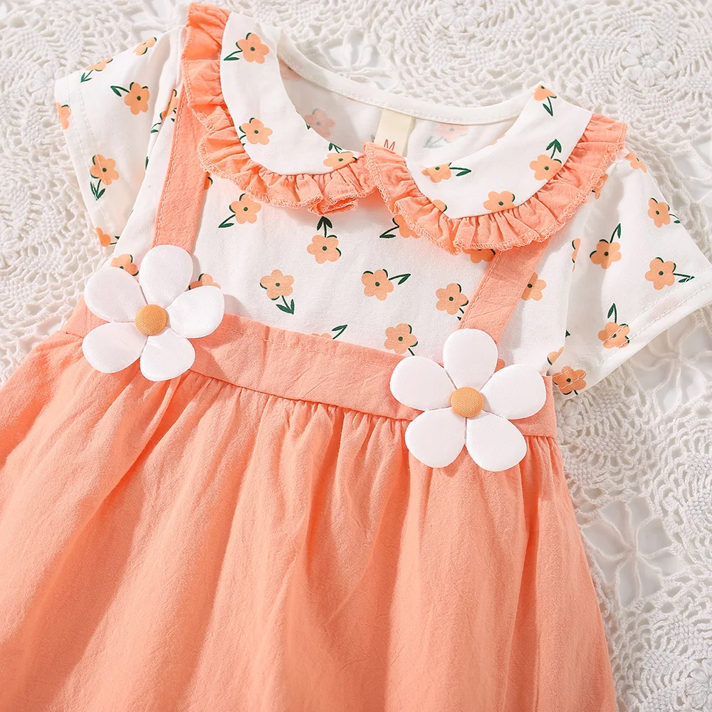 Summer New Baby Girl Dress Baby Girl Cute Doll Collar Flower Printed Cotton Dress Kids Birthday Gift - Image 6