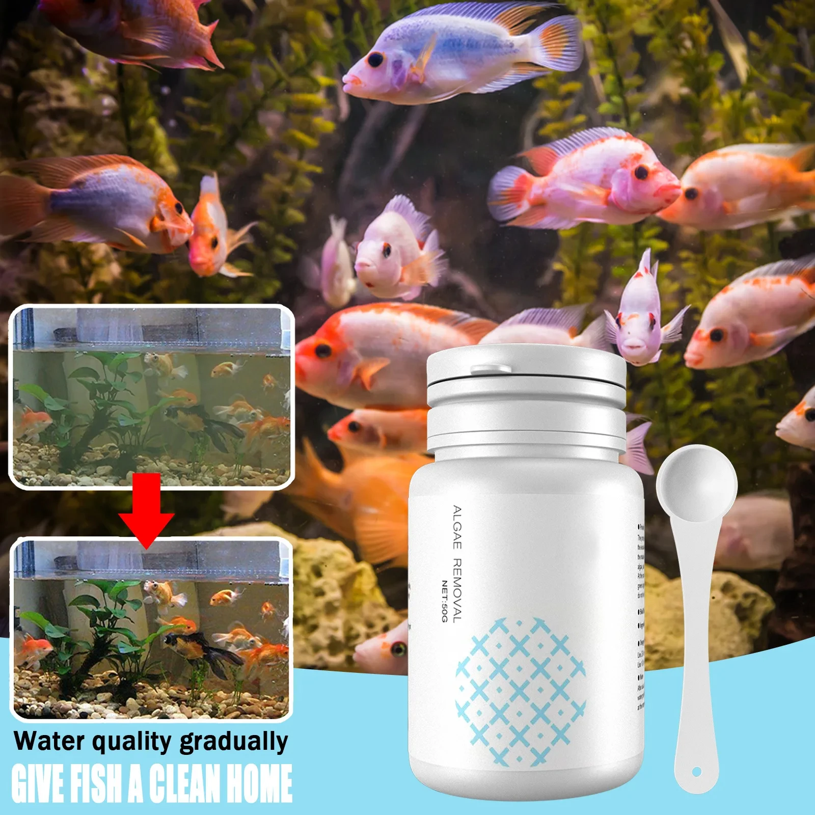 Fish Tank Cleaning Algae Tablets Tank Moss Odor Remover Water Purify Aquarium Algaecide Control Cleaning Algae Repellent Agent - Image 4