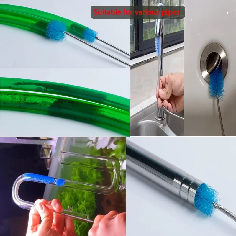 Aquarium Pipe Cleaning Brush Fish Tank Cleaner Tube Stainless Steel Water Filter Air Tube Flexible Double End Hose Accessories - Image 6