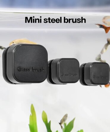 Mini Square Magnetic Brush Aquarium Glass Cleaner Scratch-Resistant Glass Cleaner Magnetic Brush for Small Aquarium Fish Tank