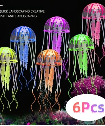 Artificial Swim Glow Jellyfish for Fish Tank - Luminous Aquarium Underwater Decoration