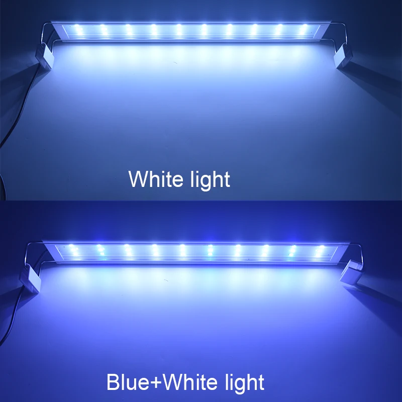 Aquarium LED Light Super Slim Fish Tank Aquatic Plant Grow Lighting Waterproof Bright Clip Lamp Blue LED 18-72cm for Plants 220v - Image 5
