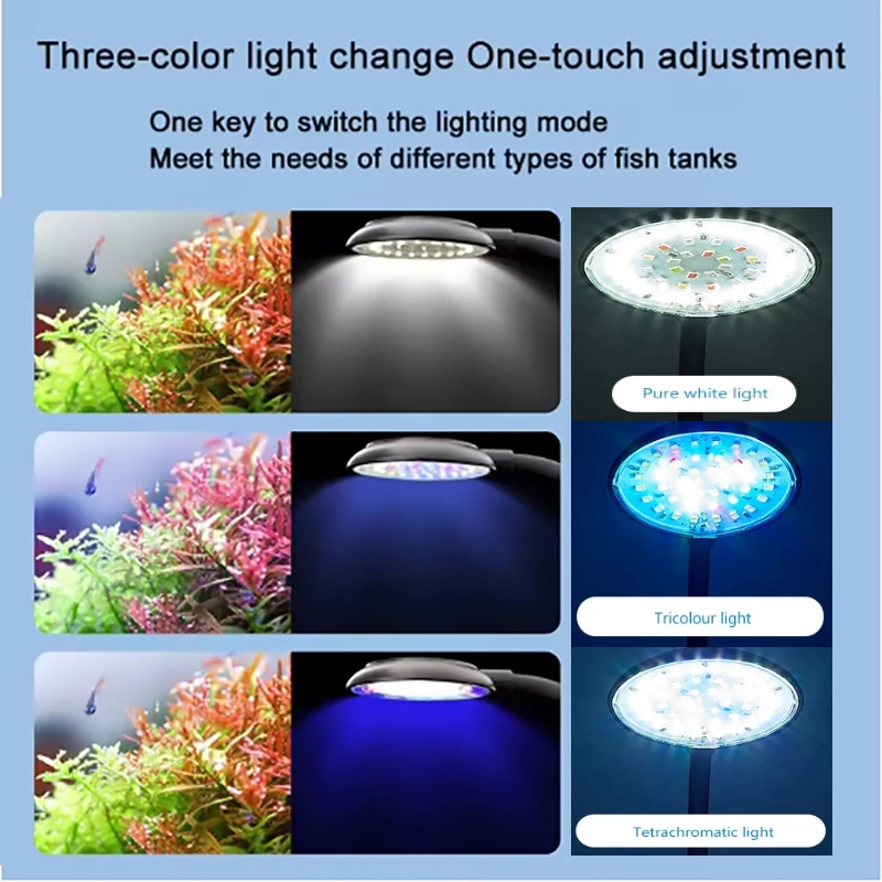 5W/7W LED 5V USB Fish Tank Clip Lamp Decorate Led Full Spectrum Control Lamp Algae Lamp Mini Ornamental Small Tank Lighting - Image 4
