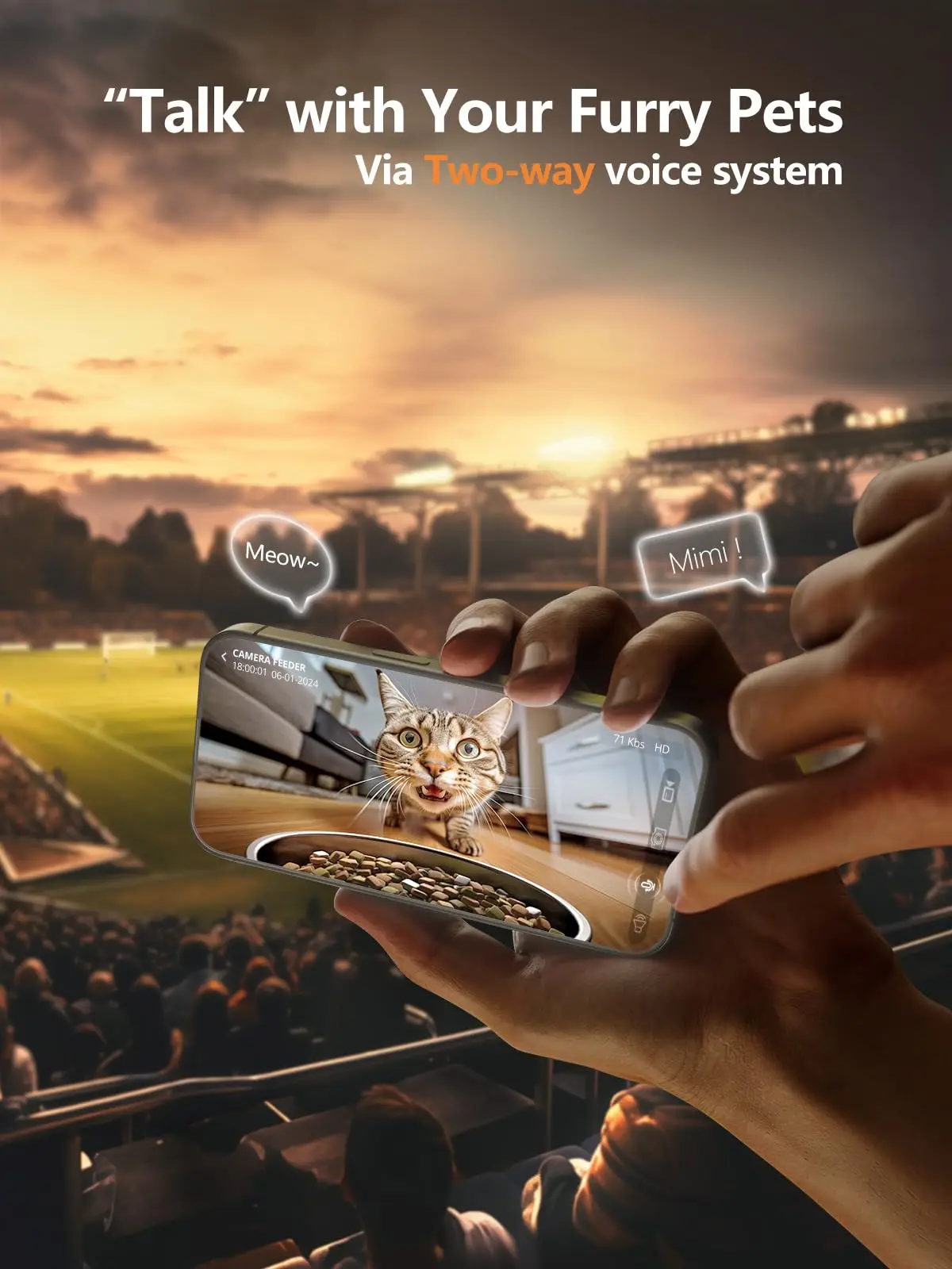 Automatic Cat Feeder Camera Pet Smart Cat Food Kibble Dispenser 2.4G/5GWiFi Tuya APP Control Auto Feeder For Cat Dog Accessories - Image 2