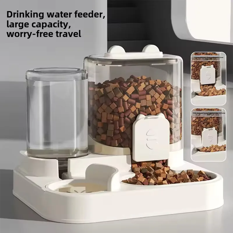 Automatic Dog Cat Feeder and Water Dispenser Gravity Food Feeder and Waterer Set with Pet Food Bowl Universal Pet Products - Image 3
