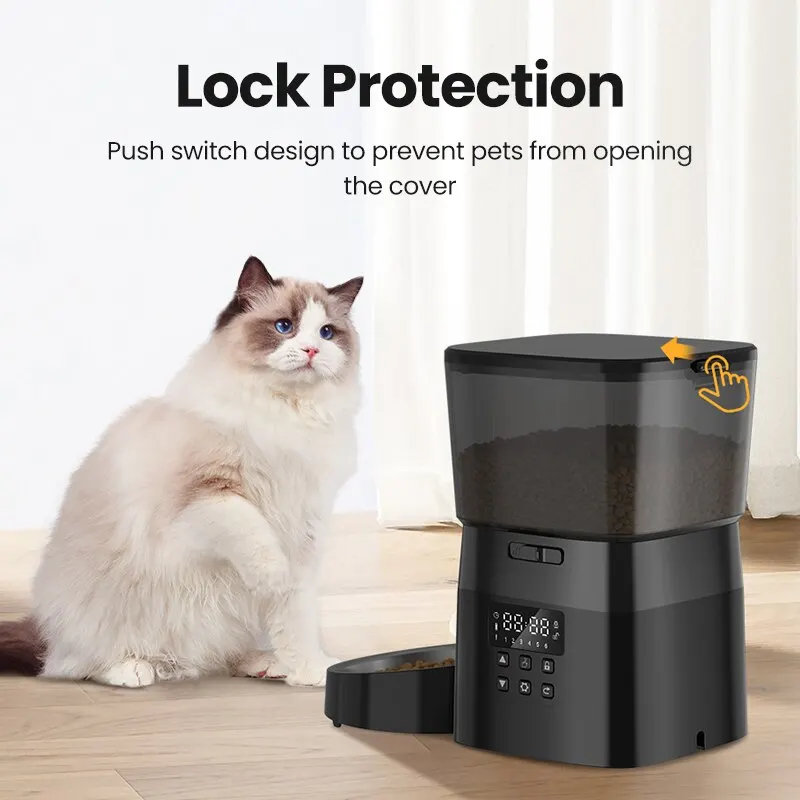 ROJECO Automatic Pet Feeder Button Version Auto Cat Food Dispenser Accessories Smart Control Pet Feeder For Cats Dog Dry Food - Image 6