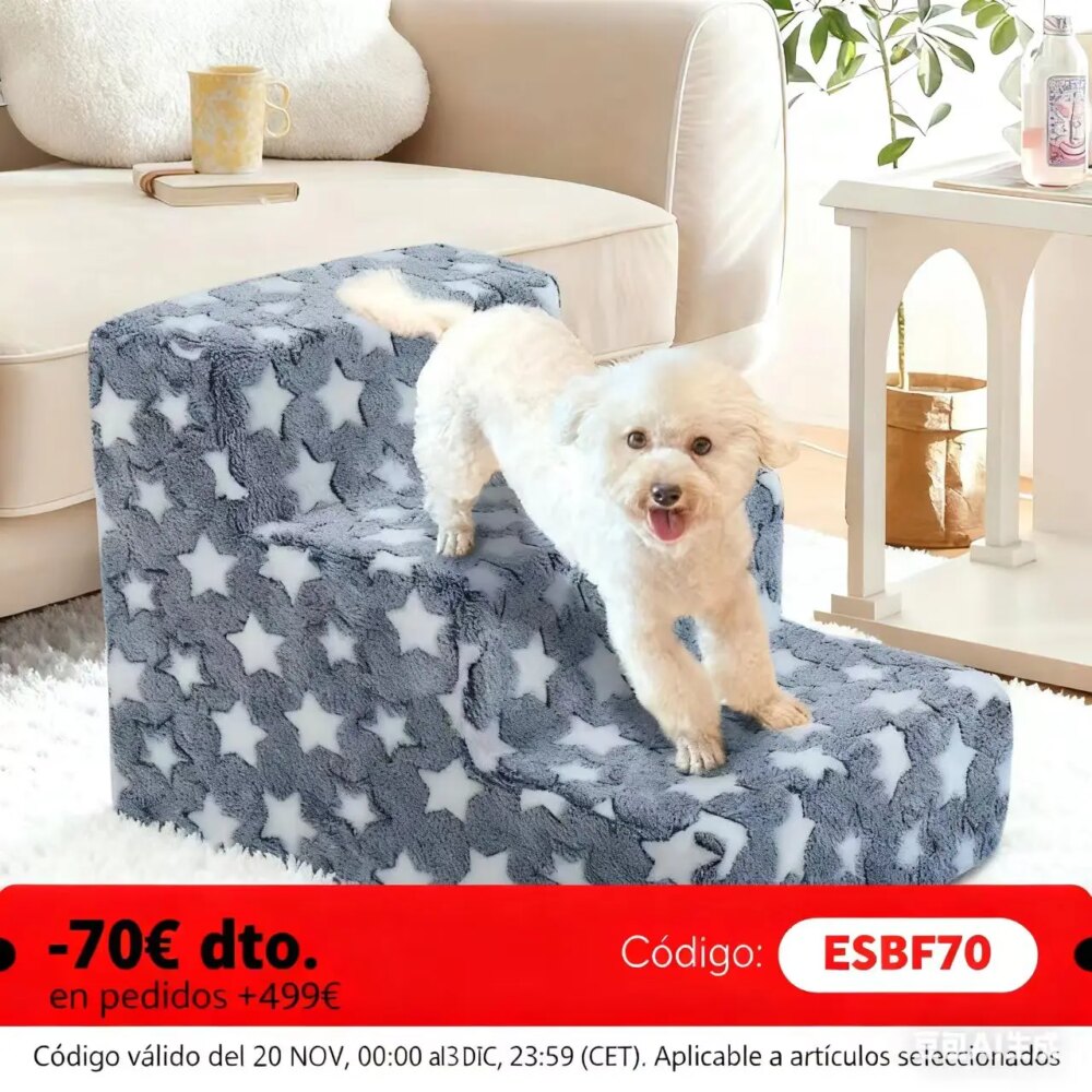 3/4 Pets Steps Foam Dogs Secure Stairs Ramps Non-Slip Pets Star Steps for Protect Older Dogs Pets with Joint Pain Sofa Bed Ladde