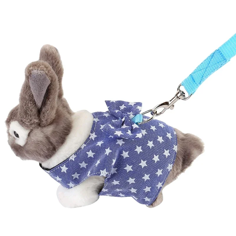 Small Animal Outdoor Walking Harness and Leash Set Cute Clothes for Puppy Kitten Pigs Bunny Chinchillas Necklace Rabbit Vest - Image 4