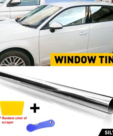 1Roll 20"x10FT Uncut Window Mirror Silver Chrome Tint Film 35% 50% Percent VLT Car Vehicle Windows Office Home Glass Universal