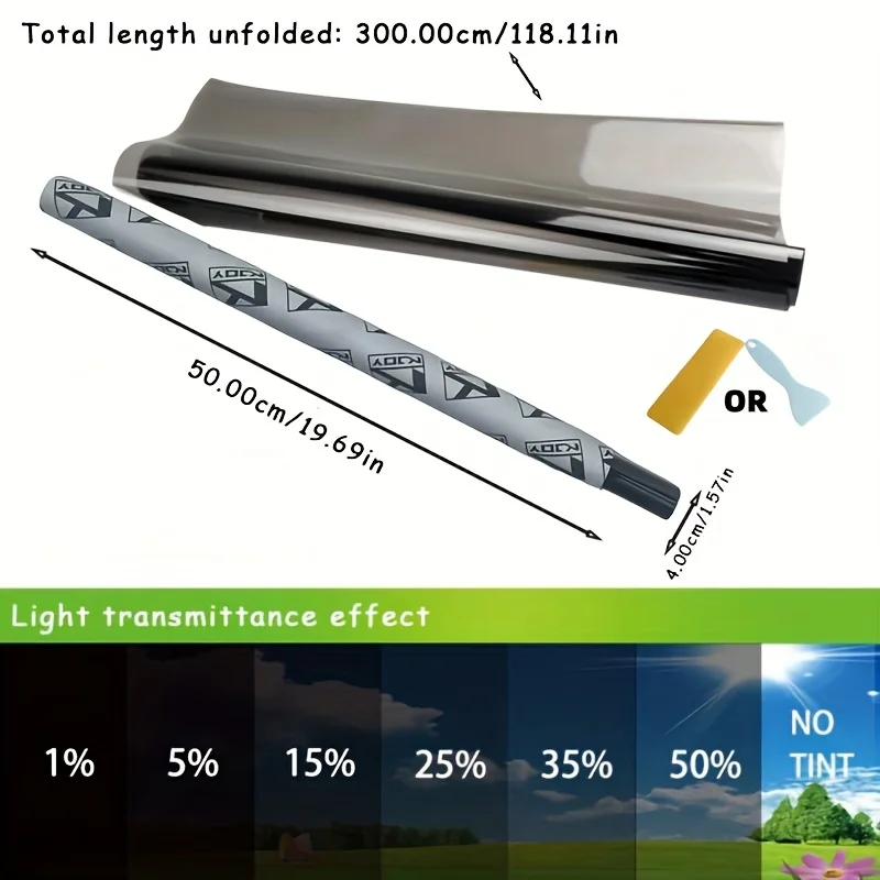 3Mx50CM VLT Black Car Window Foils Tinting Film Home Window Glass Solar UV Protector Sticker Films Pearl Cotton Stick Box PAC - Image 6