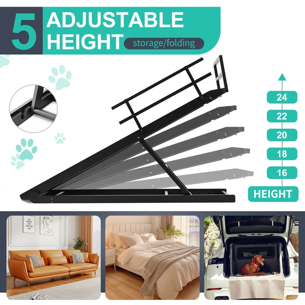 Dog Ramp For Bed Car Couch Truck Folding Pet Ramp Stairs Suit Small & Large Dog - Image 3