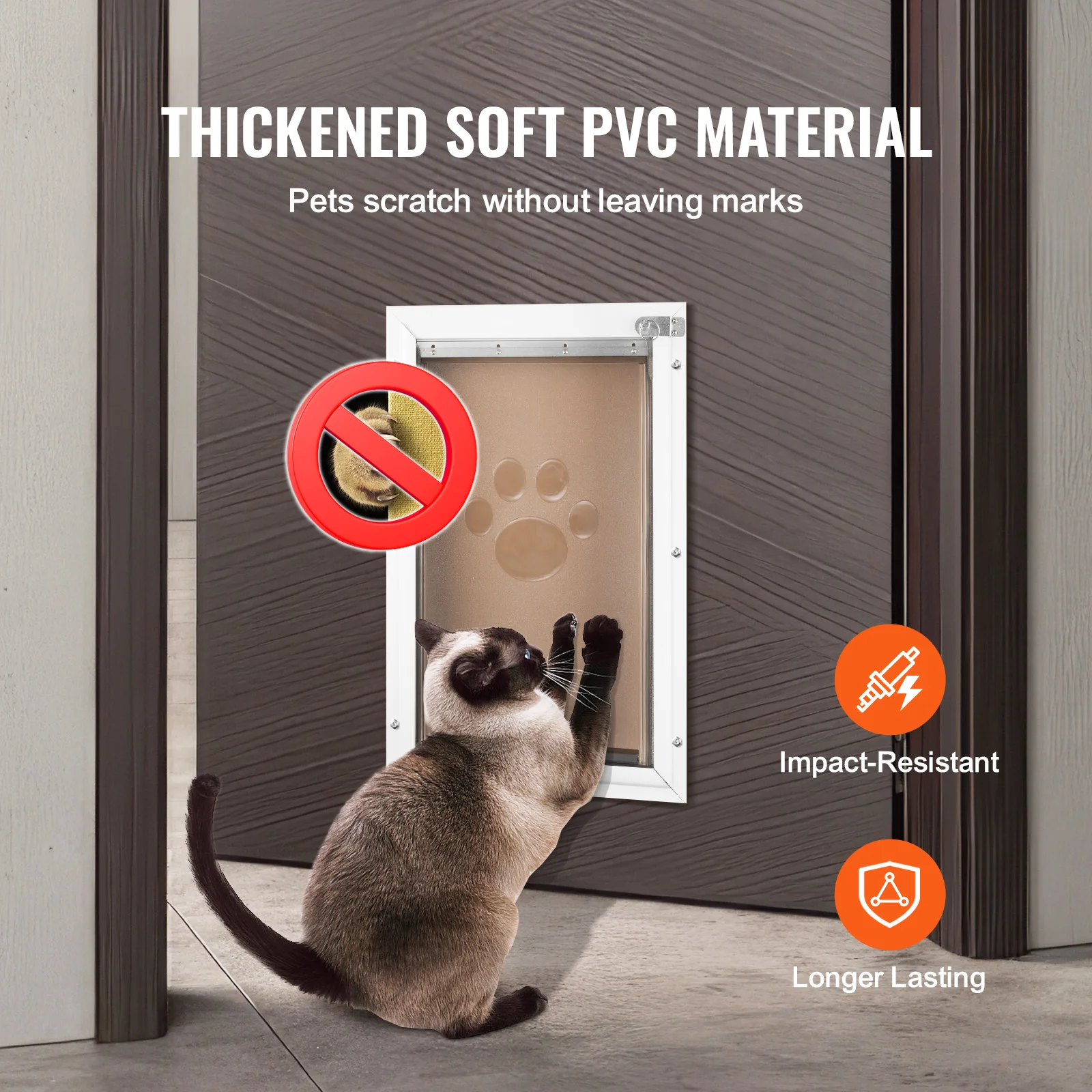 SucceBuy Pet Door Replacement Flap Compatible with Flap Pet Doors Magnetic Strip Weather-proof Thickened PVC Replacement Flap - Image 3