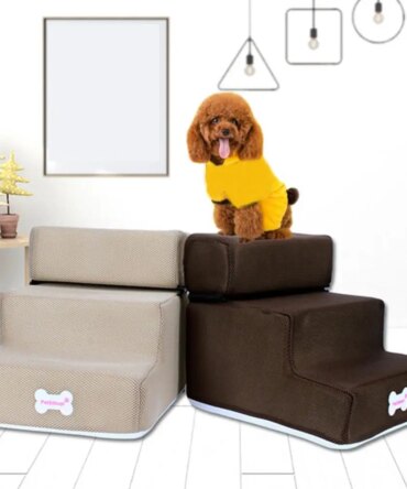 3 Step Pet Ramp Anti-slip Pet Steps Dog Stairs Stair Dog House Pet 3 Steps Stairs for Small Dog Cat Ladder Removable Dogs Bed St