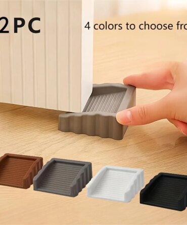 2pcs Creative Windproof Door Stopper, Plastic Matte Surface Wedge, Safety Door Blocker, Anti-collision Door Stopper Available