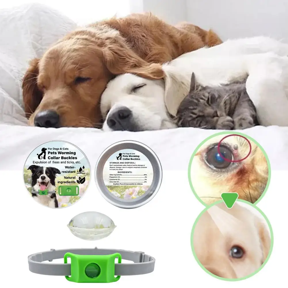 Silicone Pet Flea Collar Clip + Refill Pack Waterproof Mosquito Repels Mosquitoes Mites Ticks Adjustable Cat & Dog Flea Pendant - Image 4