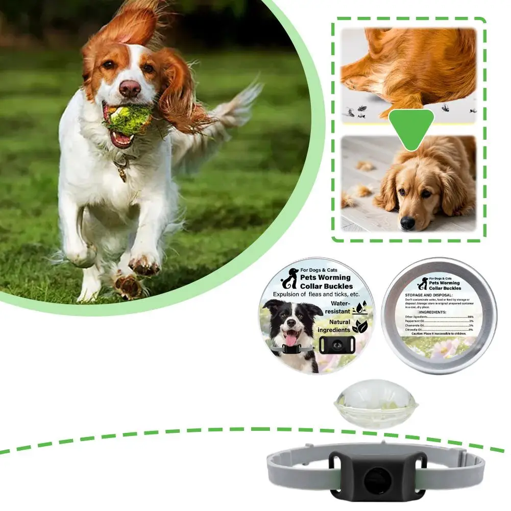 Silicone Pet Flea Collar Clip + Refill Pack Waterproof Mosquito Repels Mosquitoes Mites Ticks Adjustable Cat & Dog Flea Pendant - Image 5