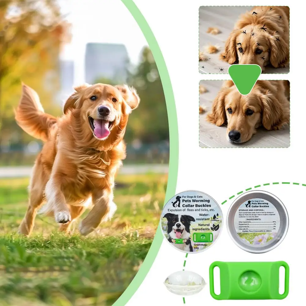 Silicone Pet Flea Collar Clip + Refill Pack Waterproof Mosquito Repels Mosquitoes Mites Ticks Adjustable Cat & Dog Flea Pendant - Image 3